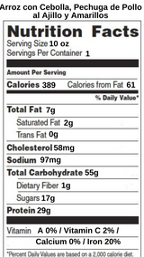 Arroz con Cebolla, Pollo al Ajillo y Amarillos